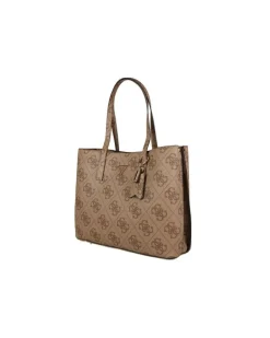 Women's Tote Bag Latte Logo Polyurethane - Tote-Bags Beige