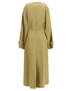 Women's Trench Coat Dress Camel Lyocell; Polyester