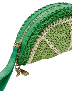 Women's Tropicus Clutch Green Knitted Leather