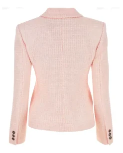Women's Tweed Blazer Pink Nylon Polyester Blazers