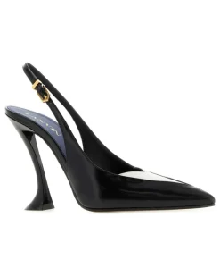 Women's Two-Tone Leather Pumps Noirblanc Scarpe Con Tacco High Heel Shoes Black