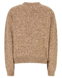 Women's Two-Tone Wool Blend Cardigan Brownivory 1.outer Fabric:silk Maglieria Sweater