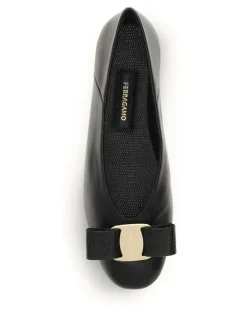 Women's Vara Bow Ballerinas Black Calf Leather Bos Taurus Flat Shoes