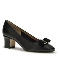 Women's Vera Pumps With Bow Capri Nero Calf Leather Bos Taurus High Heel Shoes Black