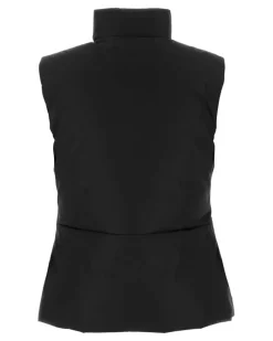 Women's Vest Black Polyester Vests