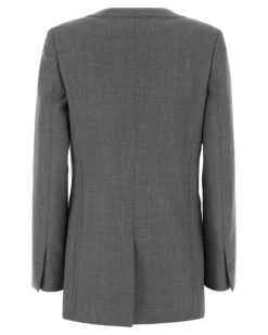 Women's Virgin Wool Blazer Gray Blazers