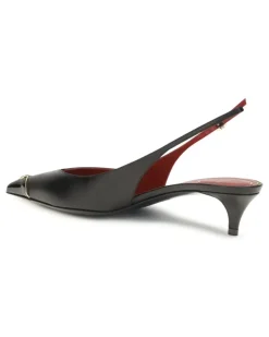 Women's Vlogo Signature Kitten-Heel Slingback Pumps Nero High Heel Shoes Black