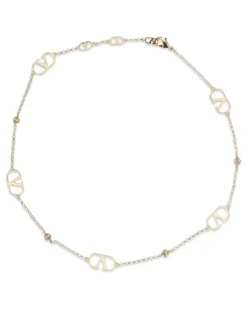 Women's Vlogo Signature Necklace Oro Metal Necklaces Gold