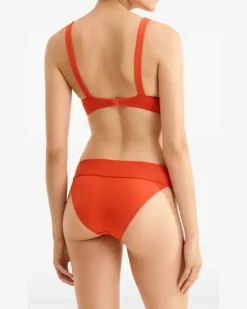 Women's V-Neck Bikini Top Ss26 W Red