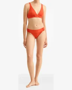 Women's V-Neck Bikini Top Ss26 W Red