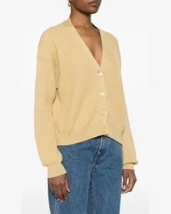 Women's V-Neck Cardigan Beige Ss25 W