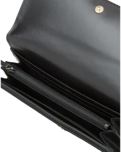 Women's Wallet Black Calf Leather Bags