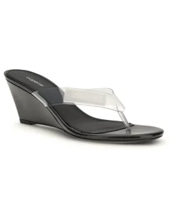 Women's Wedge Flip-Flops Sandals Clear Pvc