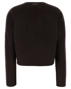 Women's Wool Blazer Brown Polyester Blazers