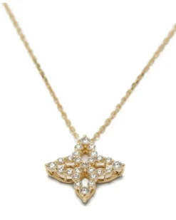 Women's Yellow Gold Diamond Flower Necklace Aw25 W