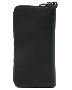 Women's Zip-Around Leather Wallet Ss26 M Black