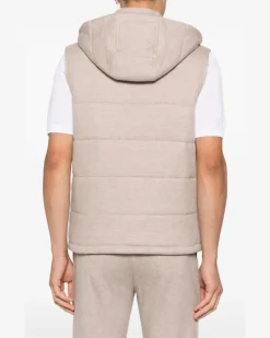 Women's Zip-Fastening Vest Aw25 M Beige