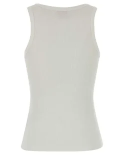 Women White Stretch Cotton T-Ank Tank Top 141 Exterior: Elastane Maglie Sweater