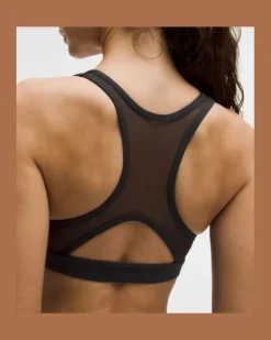 Wunder Train BH mit Mesheinsatz hinten Mittlerer Halt für B/C-Cups für Frauen – Größe in Black