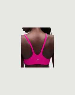Wunder Train BH mit Racerback-Trägern Leichter Halt A/B-Cups für Frauen – Größe in Pink Flare