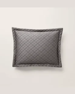 Wurfkissen aus Atlas mit Argyle-Muster Grey