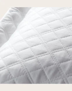 Wurfkissen aus Atlas mit Argyle-Muster White