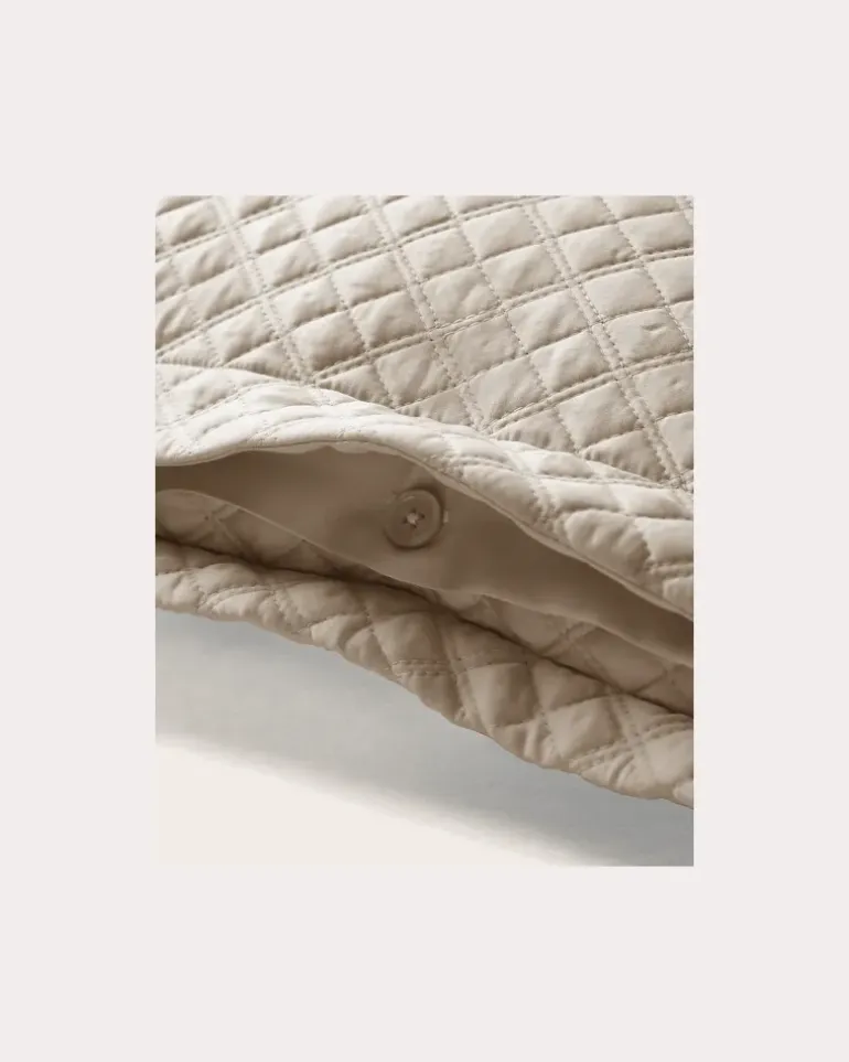 Wurfkissen aus Atlas mit Argyle-Muster Natural