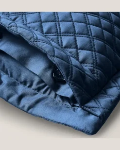 Wurfkissen aus Atlas mit Argyle-Muster Blue