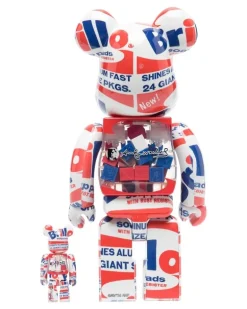 x Andy Warhol Brillo BE@RBRICK Figuren-Set - Blau