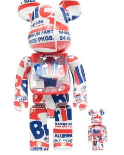 x Andy Warhol Brillo BE@RBRICK Figuren-Set - Blau
