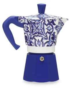 x Bialetti großer Moka Express Kaffeekocher (270ml) - Blau