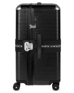 x 10 Corso Como gerippter Rollkoffer - Schwarz