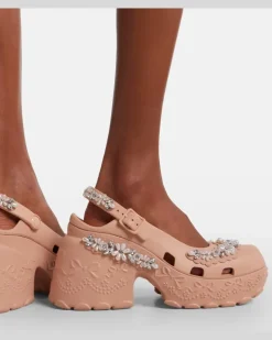 X Crocs Slingback-Pumps mit Kristallen Rosa