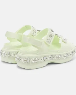 X Crocs Verzierte Plateausandalen GrüN