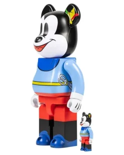 x Disney Mickey Mouse BearbrBrave Little Tailor BE@RBRICK 100% und 400% Figuren-Set - Blau