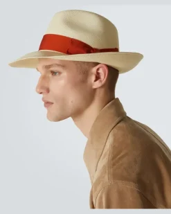 X E.Marinella Hut Amedeo aus Stroh Beige