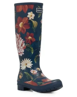 x FARM Rio Regenstiefel mit Blumen-Print - Blau