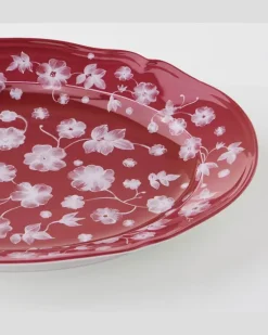 X Ginori 1735 Servierplatte Floral Rot
