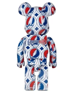 x Grateful Dead Steal your Face BE@RBRICK Figur - Weiß