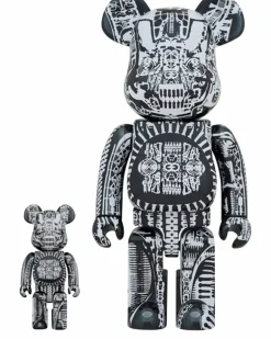 x H.R. Giger BE@RBRICK 100% und 400% Figuren-Set (2er-Set) - Schwarz