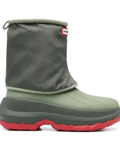 x Hunter Stiefel mit Logo-Patch - Grün