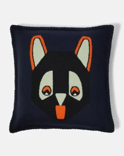 X Louis Wain Kissen Futurist Cat aus Wolle Blau