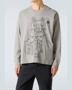 X Louis Wain Longsleeve aus Baumwoll-Jersey Grau