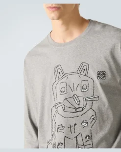 X Louis Wain Longsleeve aus Baumwoll-Jersey Grau