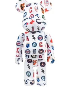 x MLB American League Bearbrick 1000% Figur - Weiß