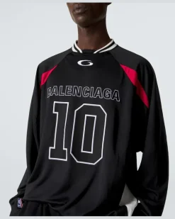 X NBA Longsleeve aus Jersey Schwarz