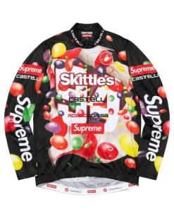 x Skittles x Castelli langärmeliges Fahrradtrikot - Schwarz
