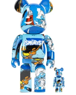 x The Smurfs (The Astrosmurf) BE@RBRICK 100% and 400% Figuren-Set - Blau