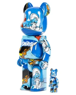 x The Smurfs (The Astrosmurf) BE@RBRICK 100% and 400% Figuren-Set - Blau