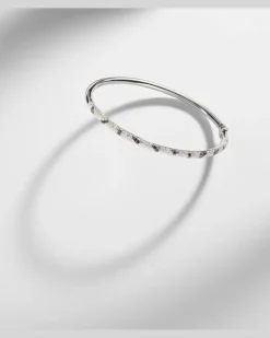 Yvonne Léon Armreif Jonc Zèbre aus 9kt Weißgold mit Diamanten Silber